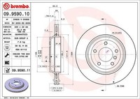 2X Bremsscheibe Hinten Brembo 09959011 FÜR BMW