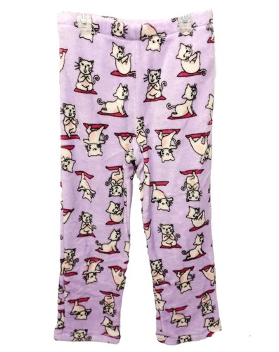 Wonder Nation Pajama Set 6/6x Girls Kitty Cat Yoga Purple Pink Long Sleeves - Picture 4 of 5