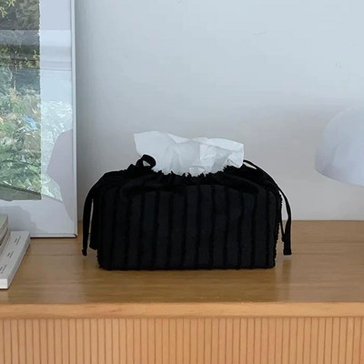 Polyester Tissue Box Cover Small Round/Large Rectangular Decor Home C0V8