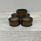 Unbranded napkin rings in silver & antique gold with small silver dots 5 pc set