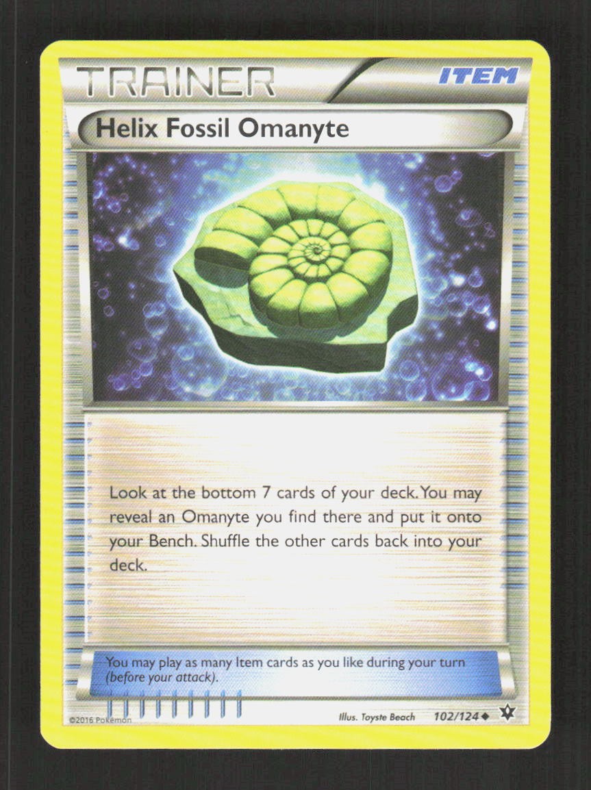 Helix Fossil Omanyte 102/124 XY - Fates Collide Uncommon NM