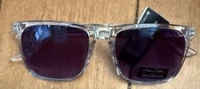 NEW SEAN JOHN SJS1027 SUNGLASSES METAL & PLASTIC Gold And Clear Rims Blue Lens
