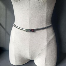 Vintage Women's Silver Serpentine Stretch Snake Belt Size Medium to Large Disco