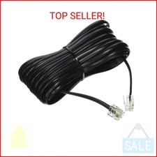 25' FT FOOT BLACK PHONE TELEPHONE EXTENSION CORD CABLE LINE WIRE WITH STANDARD R