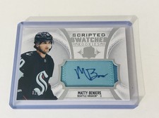 2022 THE CUP #SM-MB MATTY BENIERS SCRIPTED SWATCHES ROOKIE PATCH AUTO RC /35