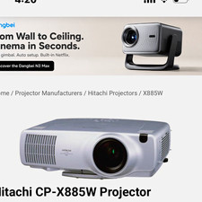 Hitachi CP-X885W XGA 4000 ANSI LCD Projector, Silver, Speakers, Ceiling
