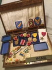 WW2 vet military collection.engraved medals.ribbons in wood case