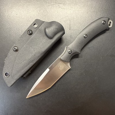 Bastinelli Creations R.E.D V2 Micarta Handle Black PVD Fixed Knife + Sheath 04V2