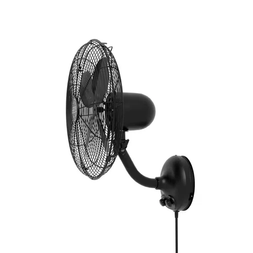 Classic 16 In. 3-Speed Wall Fan in Matte Black with Oscillation and Adjustable H - Picture 8 of 11