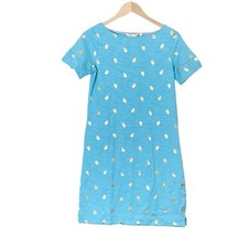 Boden Darcey Jersey Tunic Dress Aqua Citrus Foil Size US 2