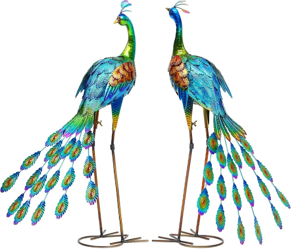 Oversized Garden Peacock Statues to Enhance Lawn and Flower Bed