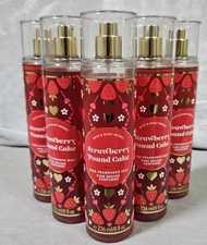 Lot 5 Bath & Body Works Strawberry Pound Cake Fine Fragrance Mist Spray 8oz Each