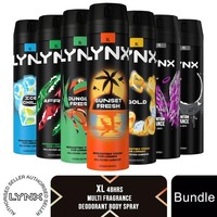 Lynx XL 48Hrs High Definition Multi Fragrance Body Spray Deodorant Bundle, 200ml