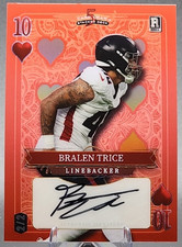 Bralen Trice 2/2 2024 Wild Card 5 Card Draw Rookie RC Auto Red 10 Falcons SSP. rookie card picture
