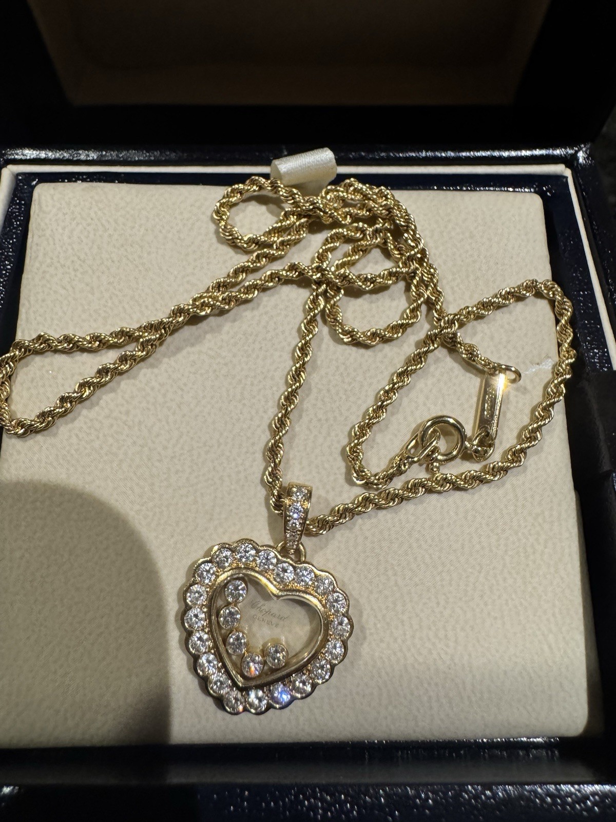 Chopard Diamond 18k Pendant Necklace Solid Yellow… - image 1