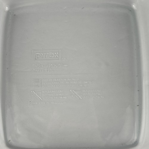 Plato para hornear de vidrio Pyrex 2qt 8x8 cuadrado - C222 - asas transparentes seguro para horno EE. UU. - Imagen 7 de 9