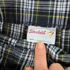 Schoolbelles Girls Green Plaid Pleated School Uniform Skirt Size 7X Half Size