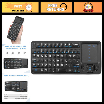 Mini Bluetooth Backlit Keyboard with Touchpad, 2.4GHz Wireless, IR Learning, Por