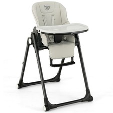 4-in-1 Foldable Baby High Chair with 6 Adjustable Heights  5-Position Backrest
