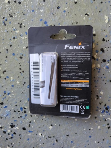 Fenix E01 LED Flashlight Waterproof Impact Resistant AAA Battery Grey 13 Lumens - Picture 2 of 3