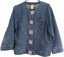 Ruby Rd. Jacket Womens 16 DenimCollared Unlin...