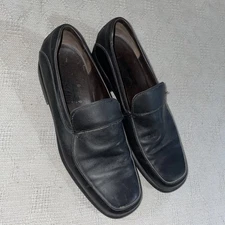 Salvatore Ferragamo Casual Loafers Mens Size 10 D Black Leather Comfort Relaxed