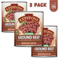Free Shipping Keystone All Natural Ground Beef, 28 oz Can 3 cans