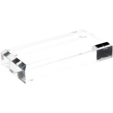 Plymor Clear Acrylic Rectangular Beveled Display Base, 4" W x 2" D x 0.75" H