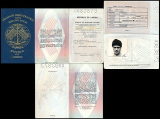 U.S.A. NEW YORK 1984 LIBERIA SEAMAN'S SCARCE DISCHARGE PASSPORT BOOK. #M61