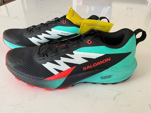 Men’s Size 9 Salomon Sense Ride 5 (black/bay/cherry tomato) - Picture 2 of 6