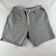 American Apparel Shorts Mens M Gray Heather Fleece Drawstring Pockets Made USA