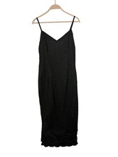 Vtg Stenay Black Beaded Evening Mermaid Dress S Whimsigoth Prom Vamp 90s Y2K