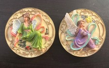 Angel 3-D EMBOSSED PLATES HANDCRAFTED Pre-owned ( lot of 2 )