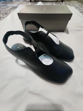 Yuko Imanishi Luna Leather Asymmetrical Flat Shoes Women Sz 9.5 black 741102 NEW