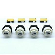 4 piezas HAPP Estilo Arcade MONEDA Pulsador Juego Inicio Jugador Microswitch JAMMA MAME