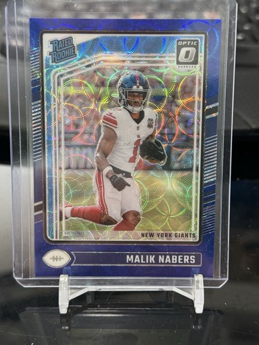 2024 Panini Donruss Optic no. 271 Malik Nabers Rated Rookie Blue Scope Prizm