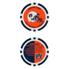 AUBURN TIGERS 2018 FOOTBALL SCHEDULE GOLF MARKER POKER CHIP NEW