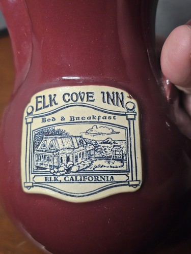 DeneenPottery Vintage Ceramic Elk Cove Inn B&B Pitcher Elk CA - 第 5/6 張圖片