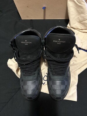 Louis Vuitton Damier Graphite Rivoli High-Top Sneaker Boot UK 7 US 