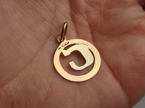 Solid 18k Yellow and White Gold Pendant with the Letter C in the Center - Picture 15 of 15