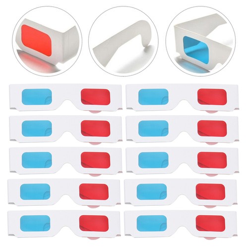 10 Pcs 3D-Brille Rot-Cyan-Brille Brillen Aus Pappe Videospielbrillen - Bild 6 von 12