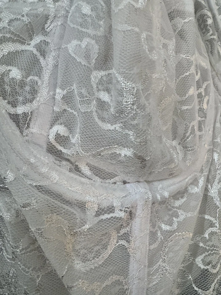 Goddess White Lace Bridal Bustier Longline Bra Size 48DD Sheer Sexy Bride - Image 2 of 4