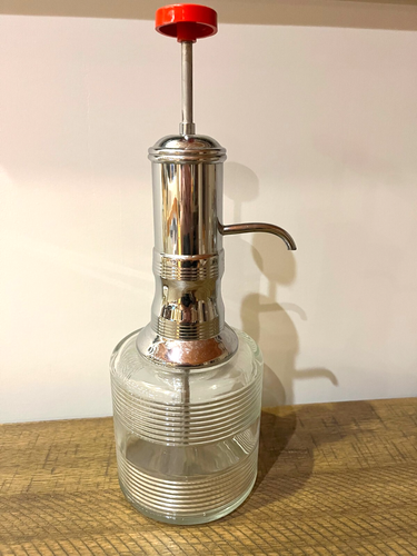 Vintage 1950s MCM Barware Chrome and Glass Soda Fountain Syrup Dispenser - NICE - Picture 3 of 15