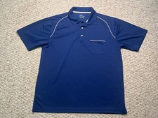 PGA Tour Blue Golf Polo Shirt Short Sleeve XL Polyester Adult Mens X-Large Golf