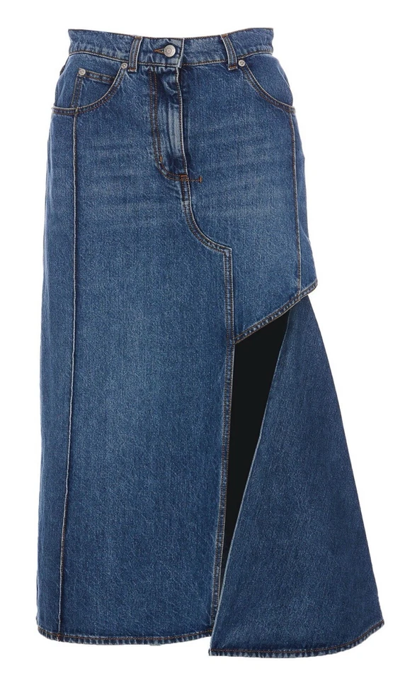 Falda midi asimétrica cintura alta Alexander McQueen. Pequeño Foto 2 de 4