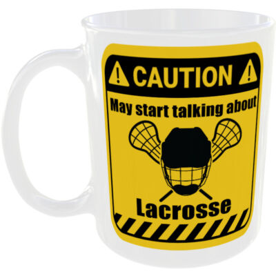 LACROSSE TASSE LUSTIG VORSICHT GESCHENK KAFFEETASSE SPRECHENDE STÖCKE BÄLLE SCHUTZAUSRÜSTUNG
