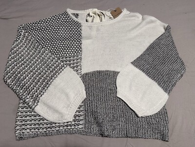 Blu Pepper Scoop Neck Color Block Sweater | Brand New With Tags | Size Large