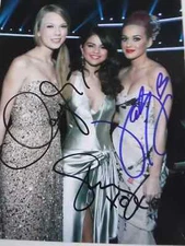 KATY PERRY SIGNED PHOTO TAYLOR SWIFT AND SELENA GOMEZ AUTOGRAPH 8X10 REPRINT