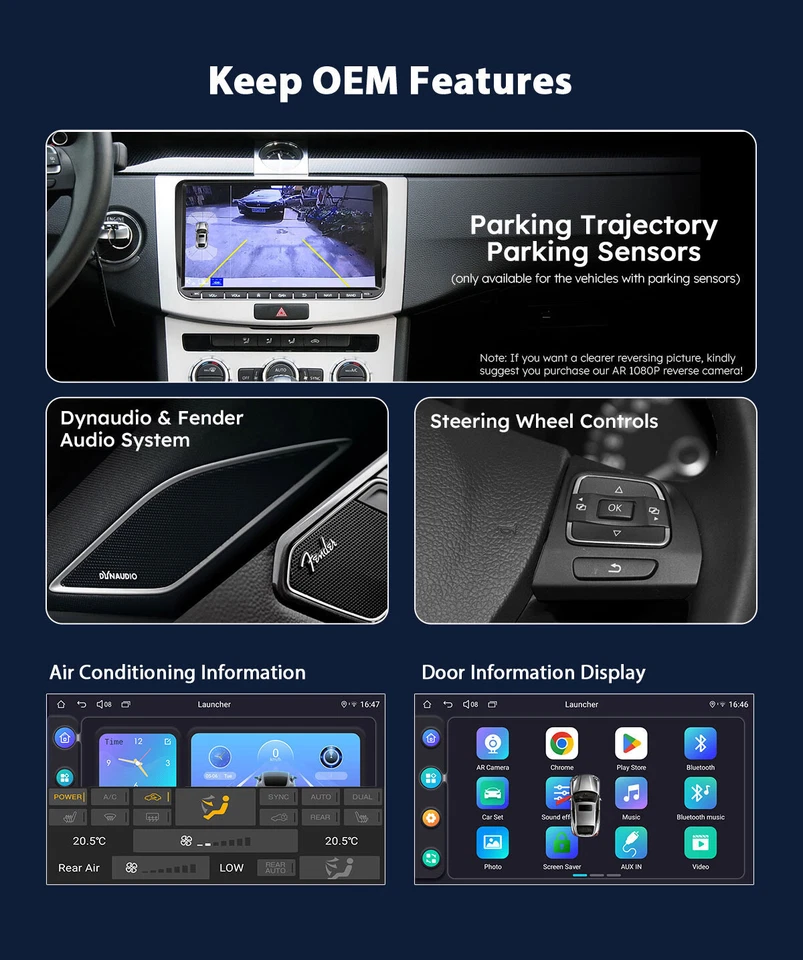 9 Zoll Android 13 Autoradio Plug&Play für Golf Passat Touran Polo Caddy Jetta CC - Bild 4 von 4