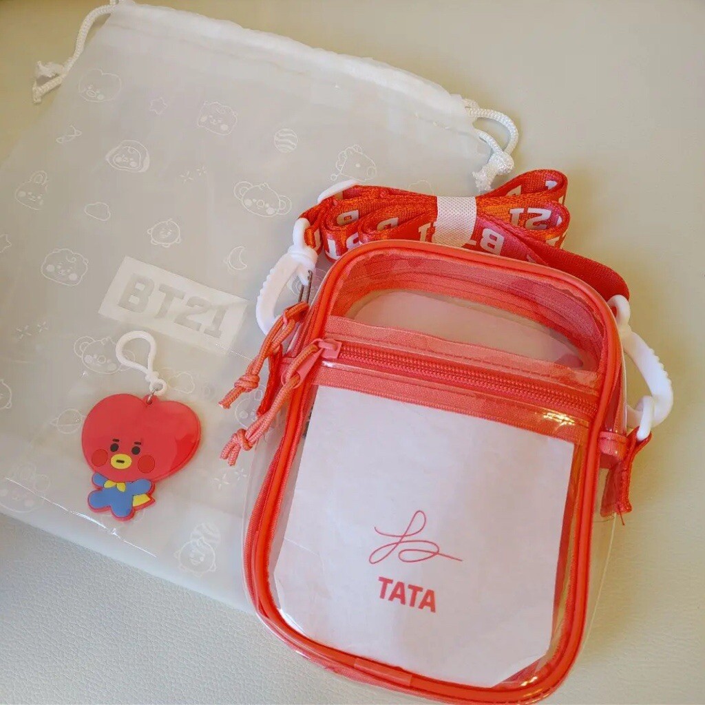BT21 Official Line Friends TATA PVC Shoulder Bag Red BT21 BTS 19cm